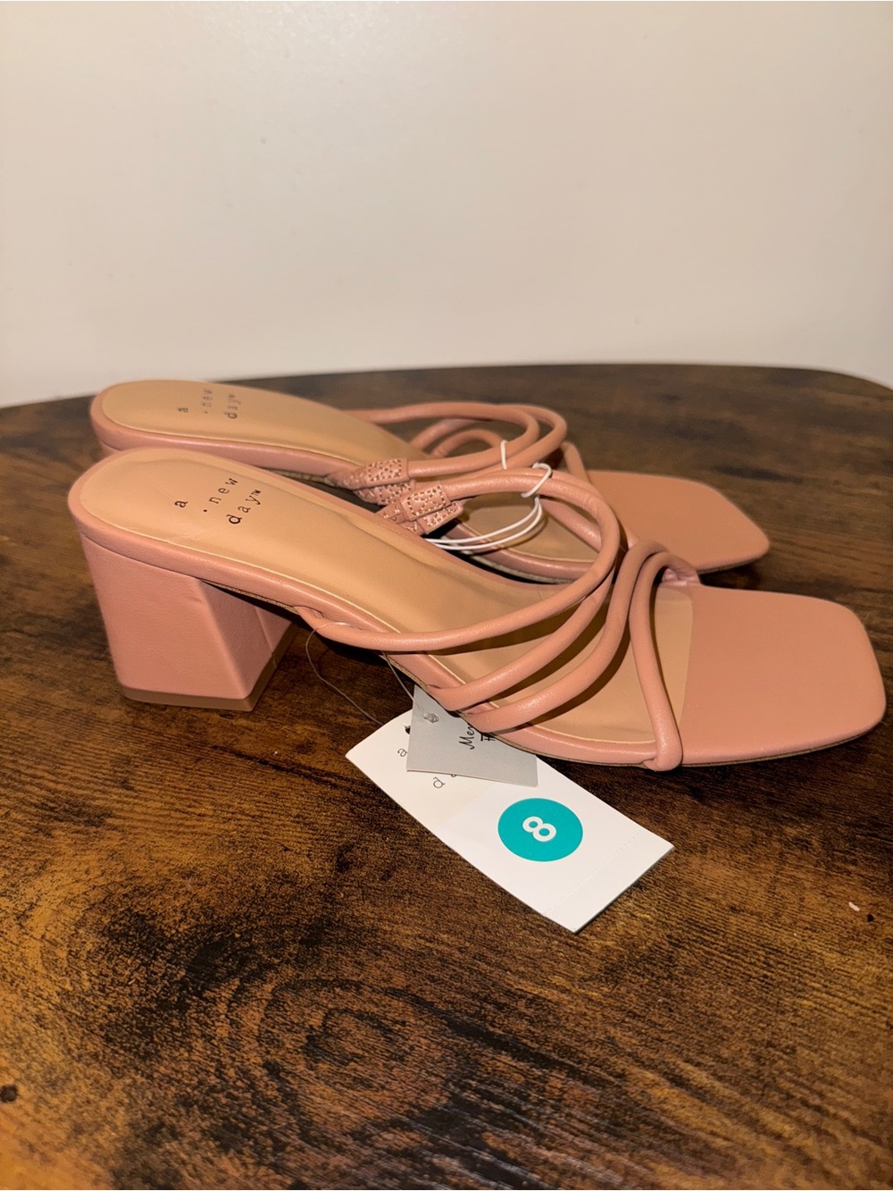 A New Day Women's Heeled Sandals Size 8 Pink